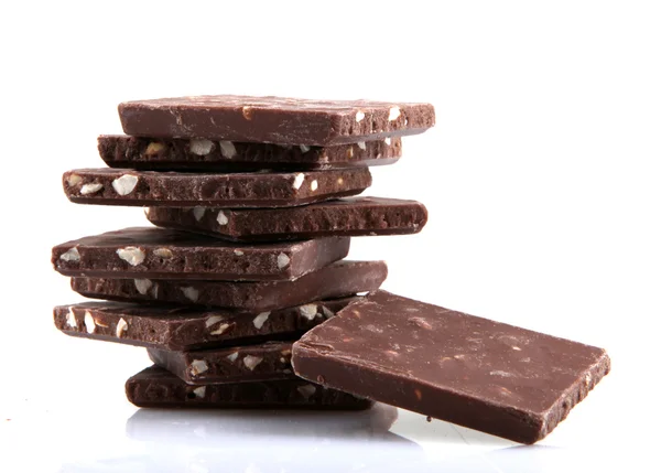 Κομμάτια σοκολάτας επιδόρπιο γλυκά τρόφιμα — Φωτογραφία Αρχείου