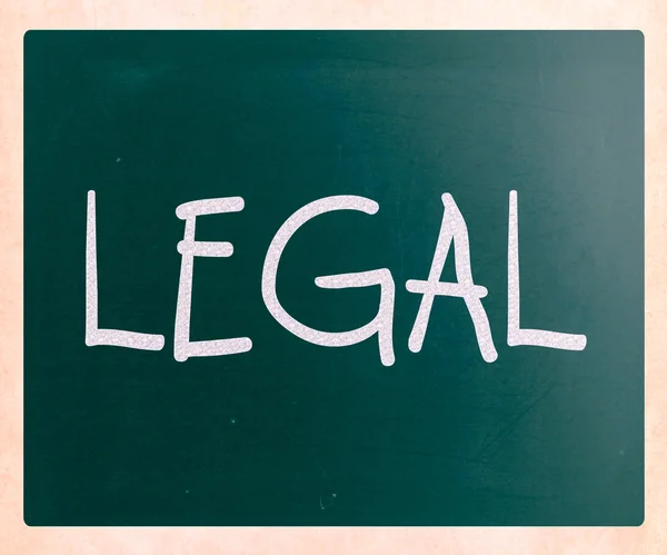 The word "Legal" handwritten with white chalk on a blackboard — Stock Photo, Image