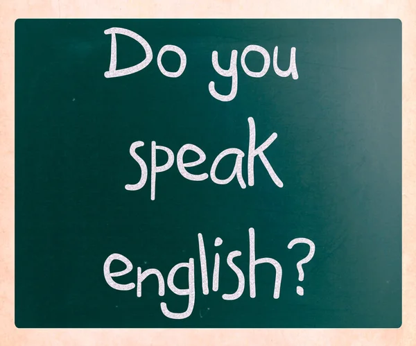 "Do you speak english "handwritten with white chalk on a blackbo — стоковое фото