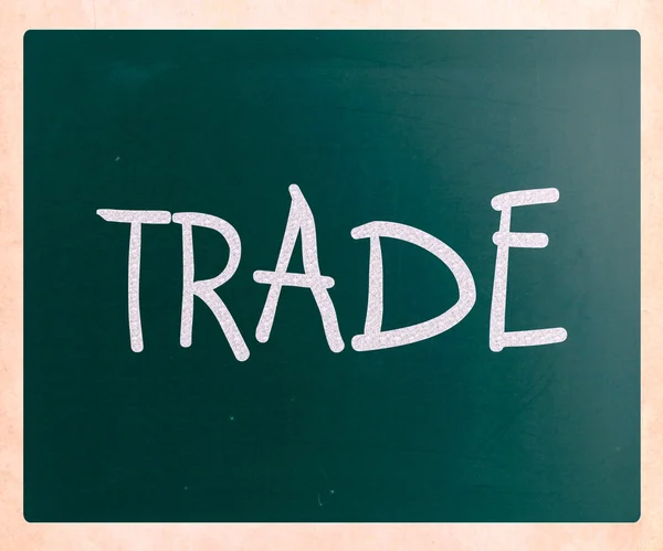 "Trade" handwritten with white chalk on a blackboard — Stock Photo, Image