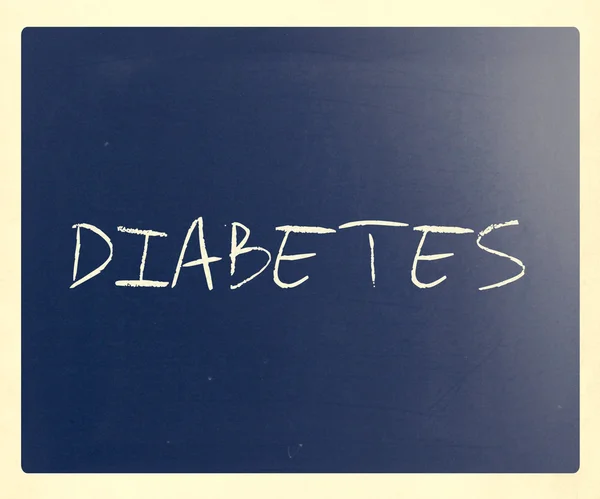 The word "Diabetes" handwritten with white chalk on a blackboard — Stock Photo, Image