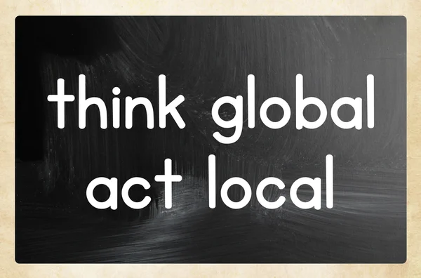 Pensar global act conceito local — Fotografia de Stock