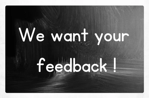 Wij willen uw feedback concept — Stockfoto