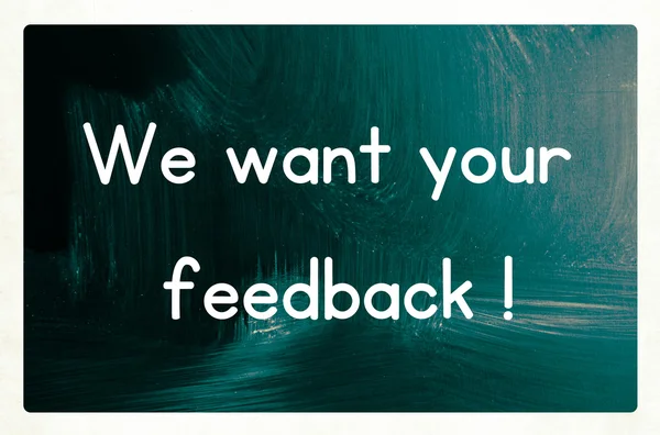 Wij willen uw feedback concept — Stockfoto