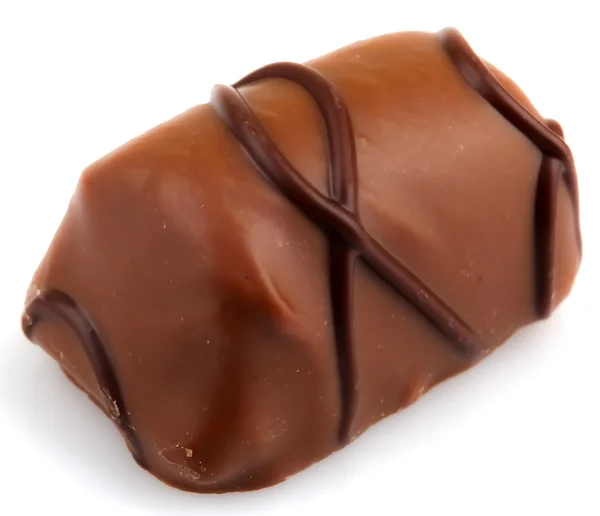Trufas de chocolate isoladas em fundo branco — Fotografia de Stock
