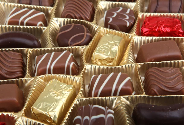 Deliciosos pralinés de chocolate —  Fotos de Stock