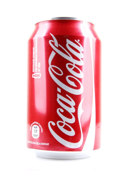 Aitos, Bulgarije - 23 januari 2014: coca-cola fles kunt isoleren — Stockfoto