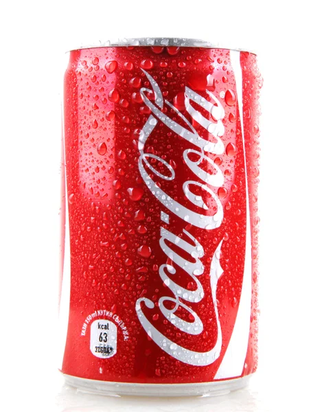 AYTOS, BULGÁRIA - JANEIRO 25, 2014: A garrafa de Coca-Cola pode isolar — Fotografia de Stock