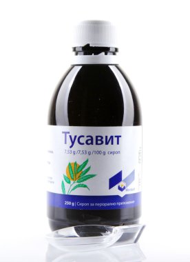 Aytos, Bulgaristan - 28 Ocak 2014: cam bot ilaç likit