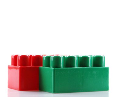 plastik bloklar üzerinde beyaz izole