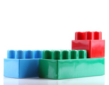 plastik bloklar üzerinde beyaz izole