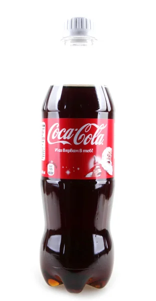 Aytos, Bulgarien - den 28 januari, 2014: coca-cola isolerad på vit — Stockfoto