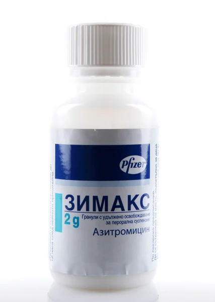 AYTOS, BULGARIA - JANUARY 28, 2014: Azithromycin is an azalide, — Stock Photo, Image