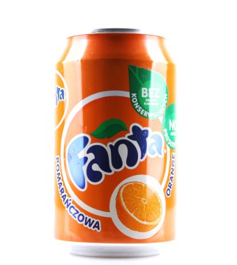 Aytos, Bulgaristan - februari 01, 2014: fanta beyaz izole