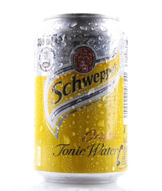 Aytos, Bulgaristan - februari 01, 2014: beyaz izole schweppes
