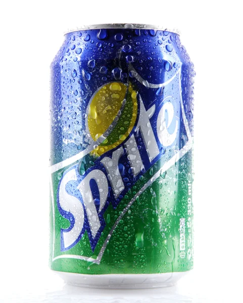 AYTOS, BULGARIA - FEBRUARI 01, 2014: Sprite aislado en ba blanca — Foto de Stock