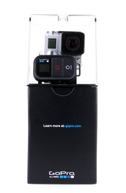 Beyaz arka plan üzerinde izole gopro hero3 siyah baskı. GoPro HD kişisel kameralar, genellikle aşırı eylem video fotoğrafçılıkta kullanılan markasıdır..