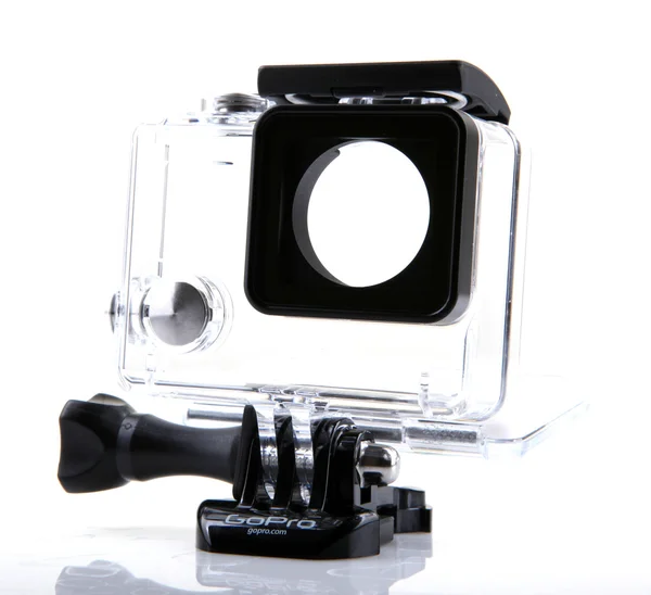 GoPro HERO3 Black Edition eristetty valkoisella pohjalla. GoPro on tuotemerkki teräväpiirto henkilökohtaisia kameroita, käytetään usein äärimmäinen toiminta video valokuvaus . — kuvapankkivalokuva