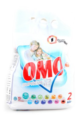 Aytos, Bulgaristan - 15 Mart 2014: omo ekstra temiz wh izole