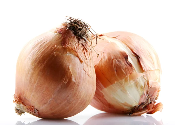 Fresh onion bulbs isolated on white background — Stock Photo, Image