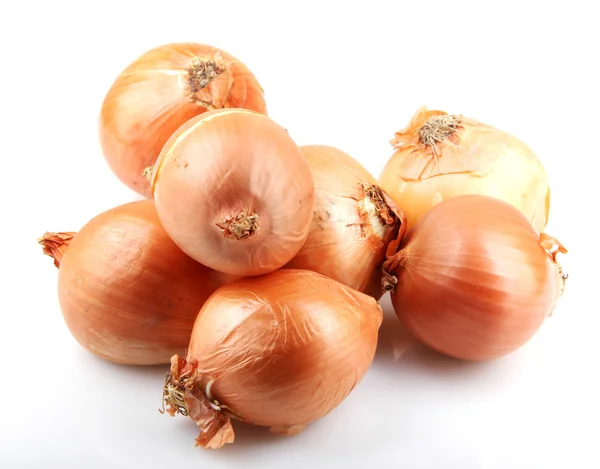 Fresh onion bulbs isolated on white background — Stock Photo, Image