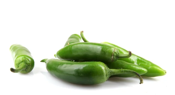 Green Jalapeno Pepper Isolated On White — Stock Photo, Image