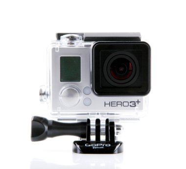 Aytos, Bulgaristan - 15 Mart 2014: beyaz zemin üzerine izole gopro hero3 siyah baskı.