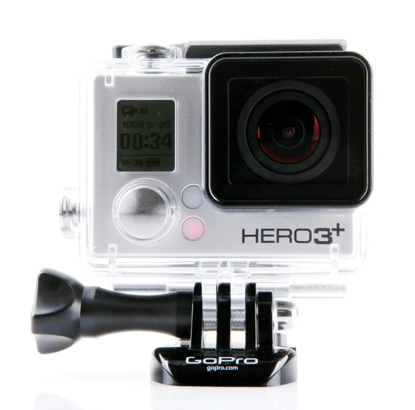 AYTOS, BULGARIA - MARCH 15, 2014: GoPro HERO3 Black Edition isolated on white background. — Stock Photo, Image