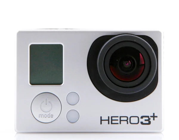 AYTOS, BULGARIA - MARCH 15, 2014: GoPro HERO3 Black Edition isolated on white background. — Stock Photo, Image