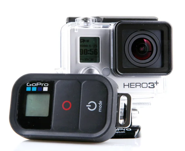 AYTOS, BULGARIA - MARCH 15, 2014: GoPro HERO3 Black Edition isolated on white background. — Stock Photo, Image