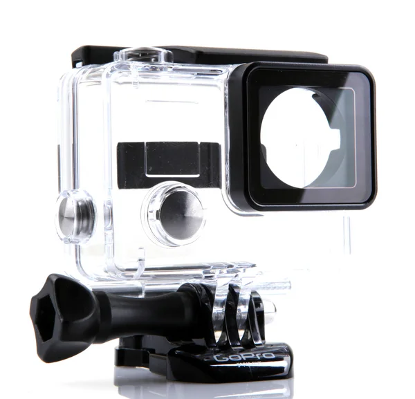 AYTOS, BULGARIA - MARCH 15, 2014: GoPro HERO3 Black Edition isolated on white background. — Stock Photo, Image