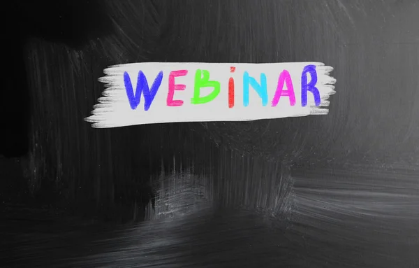 Webinar handwritten with chalk on a blackboard — Stock Photo, Image