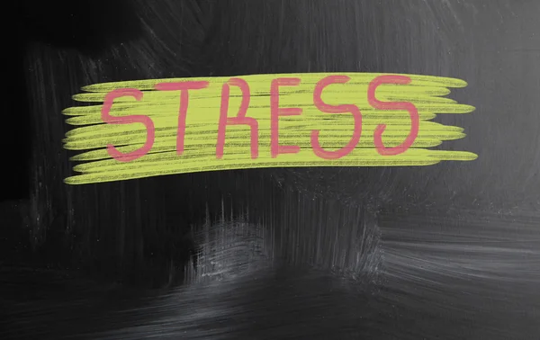 Stress handwritten with chalk on a blackboard — Stock Photo, Image