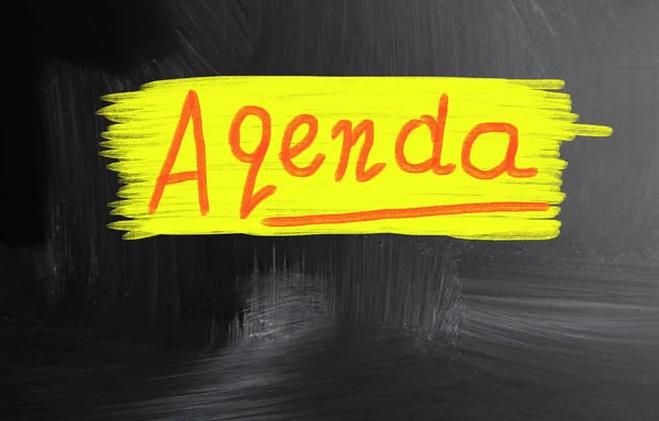 Agenda manuscrita com giz em um quadro-negro — Fotografia de Stock