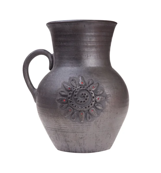 Black clay jug — Stock Photo, Image