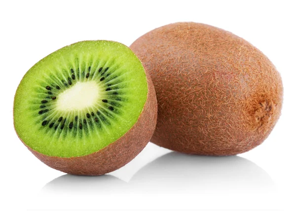 Ripe kiwi fruit with half — Stock Photo, Image