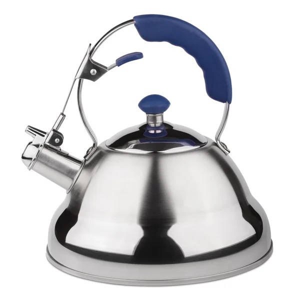 Teapot stainless steel with whistle — Stock Photo, Image