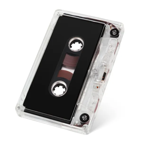 Audio cassette tape op wit — Stockfoto