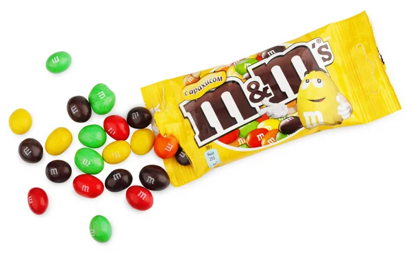 Unwrapped m & M'nin çikolata şekerleme — Stok fotoğraf
