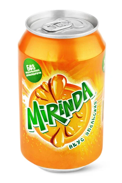 Aluminum can of Mirinda — Stock Photo, Image