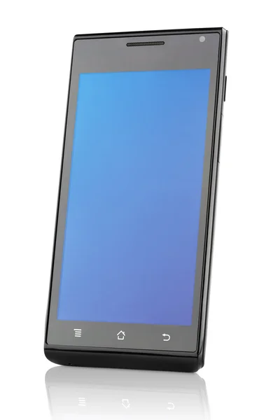 Сенсорный экран мобильного телефона на белом — стоковое фото