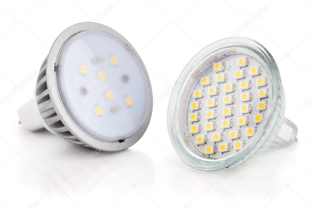 LED light bulbs isolated on white