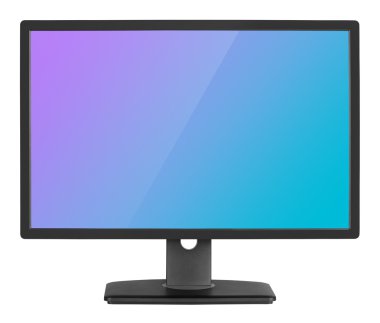 profesyonel geniş ekran bilgisayar monitöründe beyaz