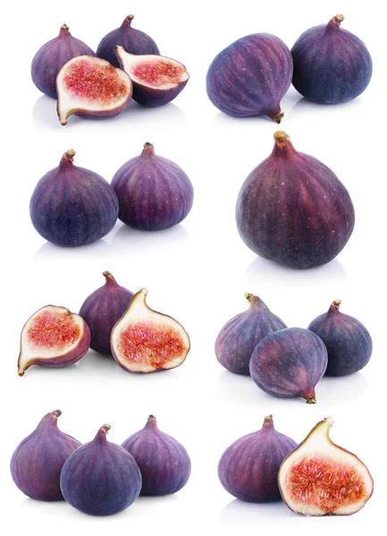 Set of many fig fruits on white — Stock Photo, Image