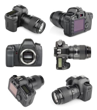modern dijital slr fotoğraf makineleri kümesi