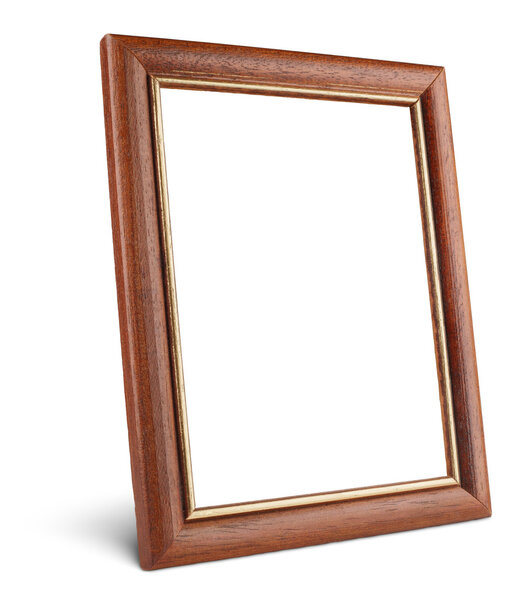 Simple wooden picture frame with shadow