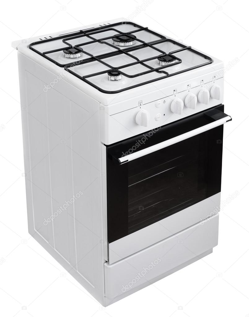 White gas cooker with clipping path