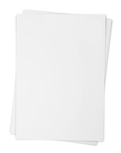 Zwei weiße Papierblätter — Stockfoto