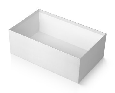 beyaz izole ayakkabı kutusunu açmak