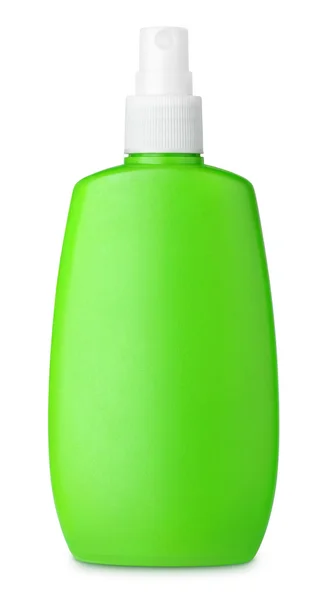 Frasco de spray verde isolado em branco — Fotografia de Stock